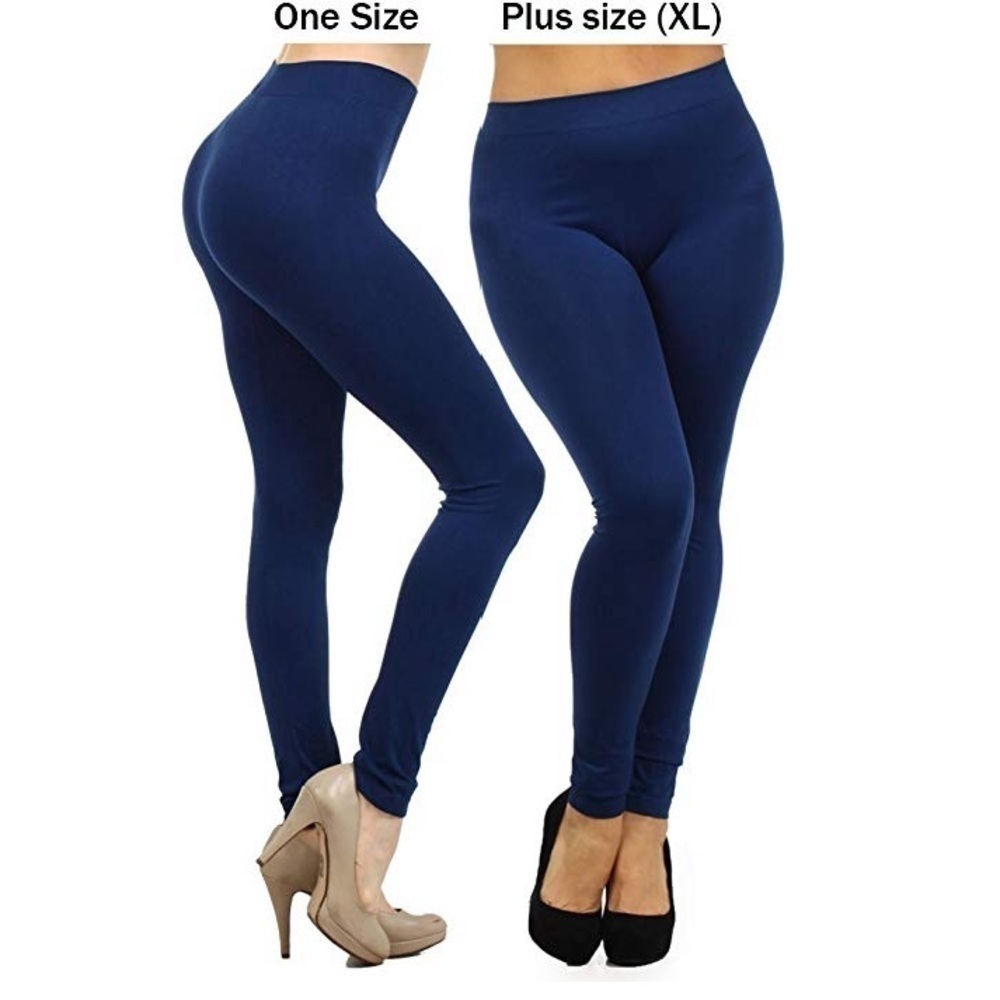 Yelete Fleece Lined Legging One Size Navy